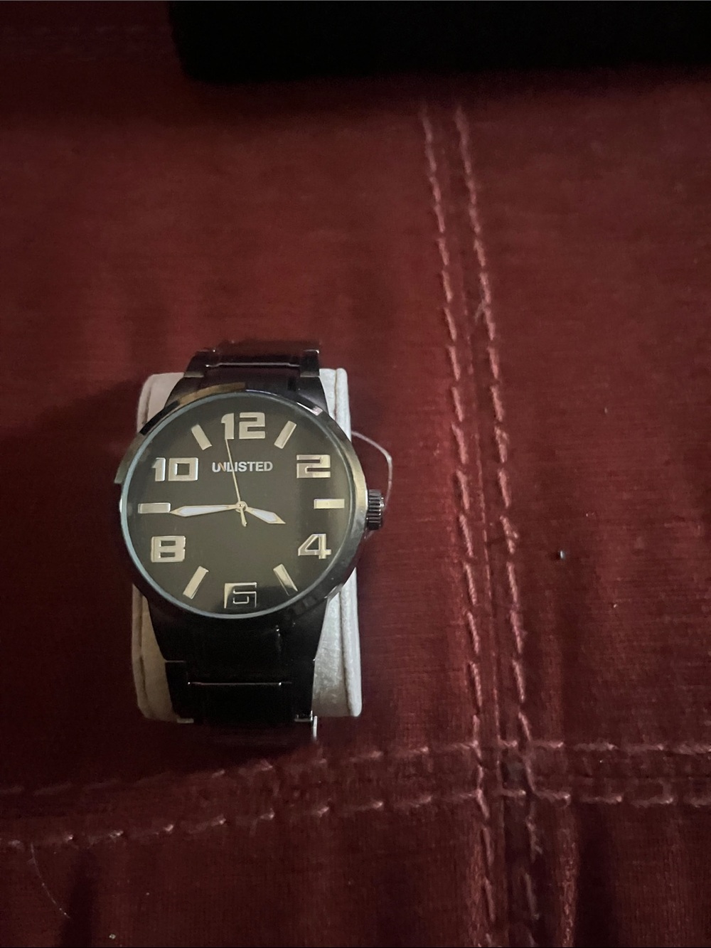 Unlisted Black Men's Analog Watch with Bold Numerals